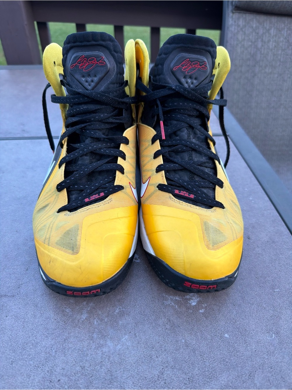 Nike LeBron 9 PS Taxi Elite Nike Men's Yellow and Black Basketball Sneakers
